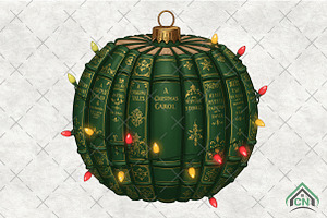 Christmas Book Christmas Ornament, an Illustration by Craft Nest
