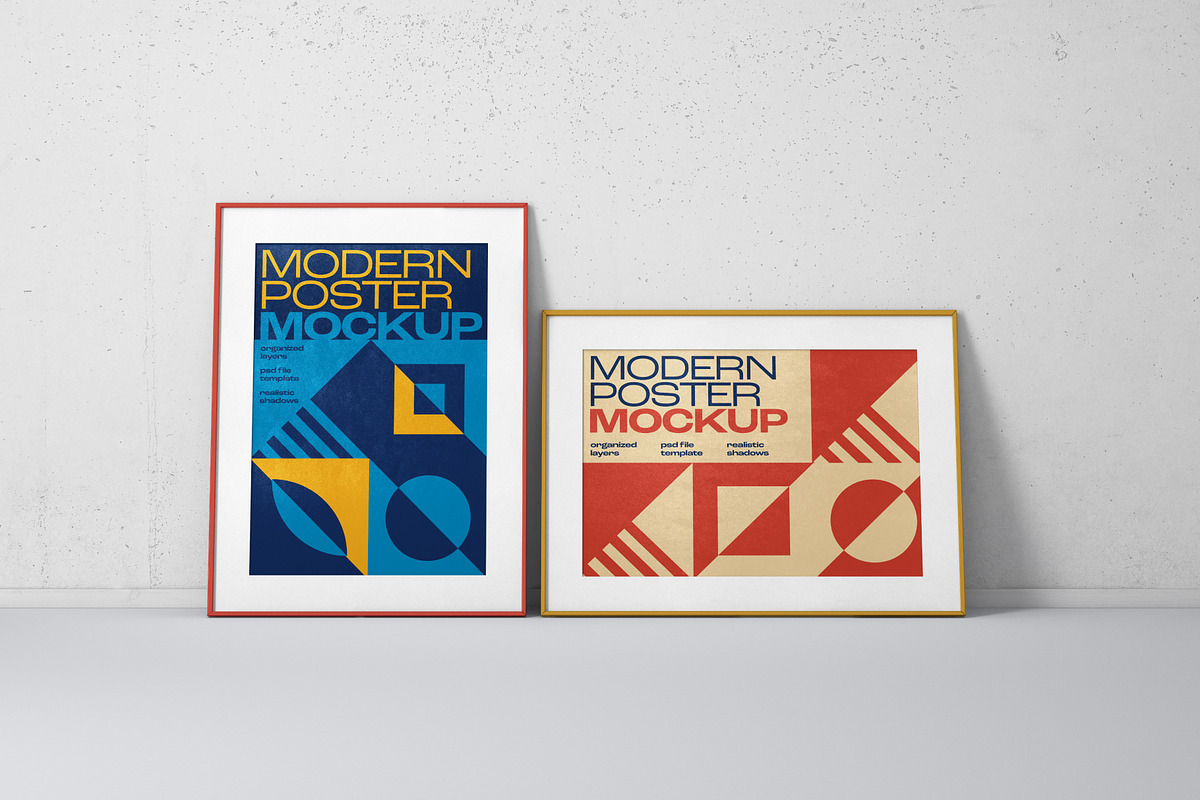 Modern Poster Mockup Set, a Print Template by Deeplab (Photo 13 of 25)