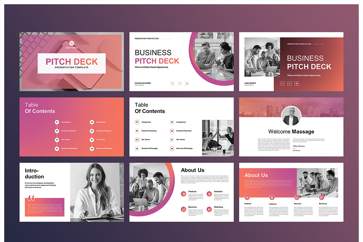 Pitch Deck Presentation Template, a Presentation Template by Spark_Creative (Photo 3 of 9)