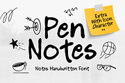 Pen Notes - Notes Handwritten Font, a Handwritten Font by Sensatype (Thumbnail 1 of 12)