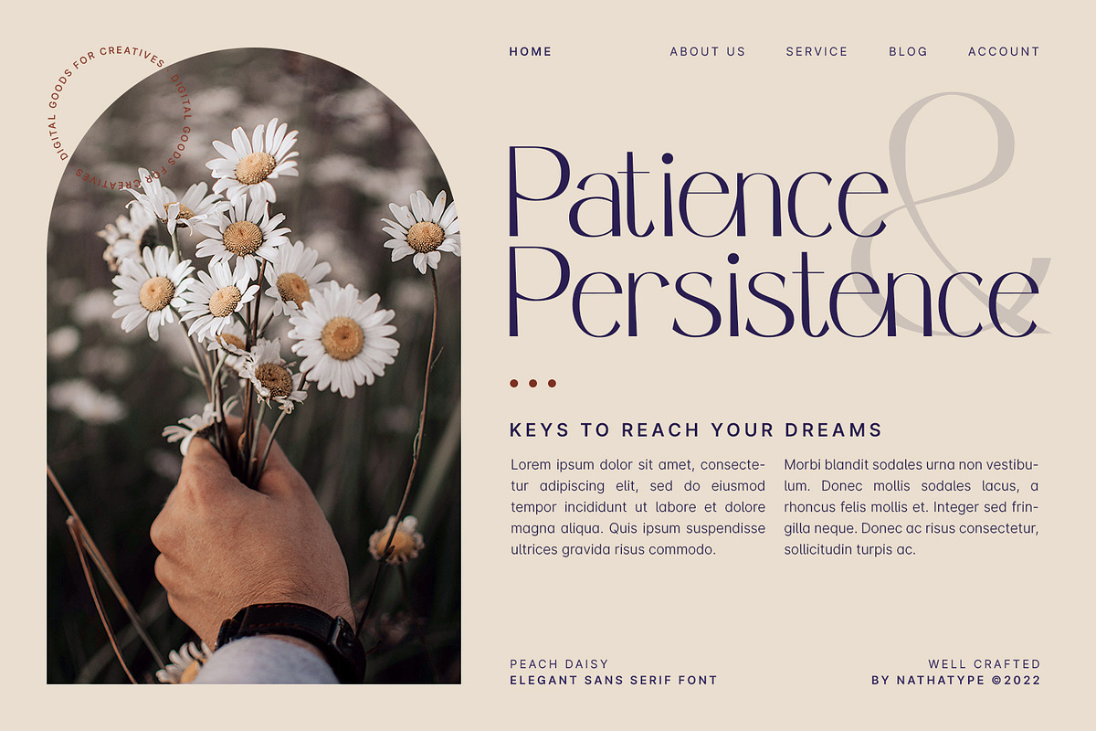 Peach Daisy, a Sans Serif Font by Nathatype (Photo 3 of 10)