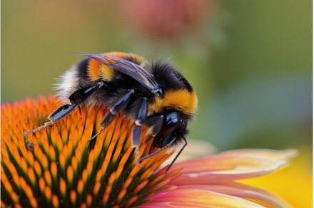 Detailed Bee macro flower. Generate, an Animal Photo by Ylivdesign
