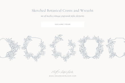 Sketched Botanical Crests Volume IV