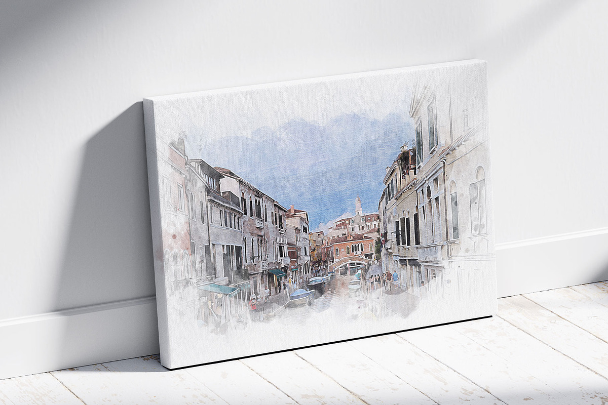 Canvas Watercolor Paint Art Effect, an Action Add-On by MRI STUDIO (Photo 5 of 16)