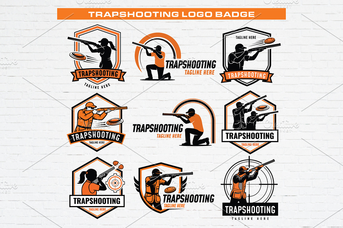 Trapshooting Sport Badge Logo Bundle, a Sport Illustration by Guavanaboy (Photo 1 of 3)