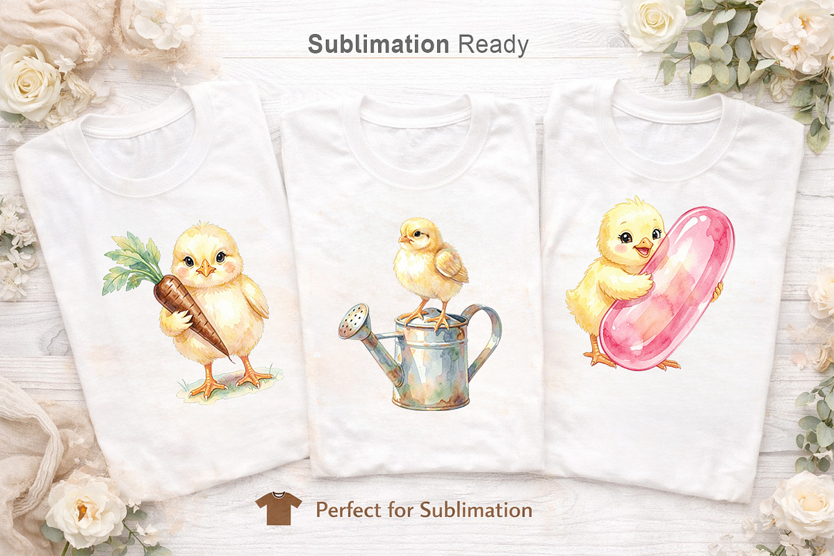 Easter Chick Sublimation PNG Bundle, an Illustration by Artnoy (Photo 5 of 8)