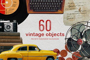 60 Vintage Objects Collage Creator