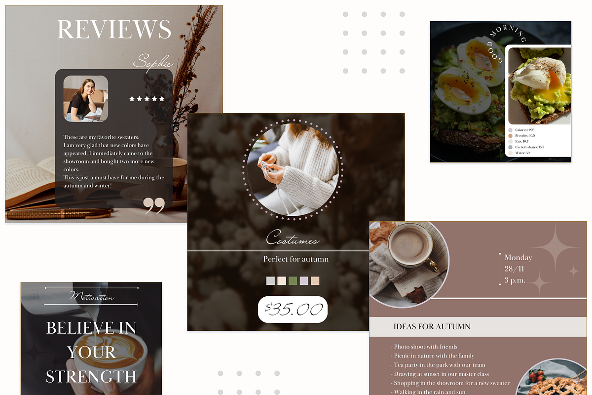 40 Template for Instagram. Autumn, a Social Media Template by uiux_Marty (Photo 3 of 9)