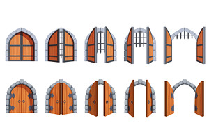 Old castle door with iron lattice, an Object Illustration by Valerie Bodnar