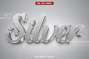 Silver 3D editable text effect, a Layer Style Add-On by Hello Muh