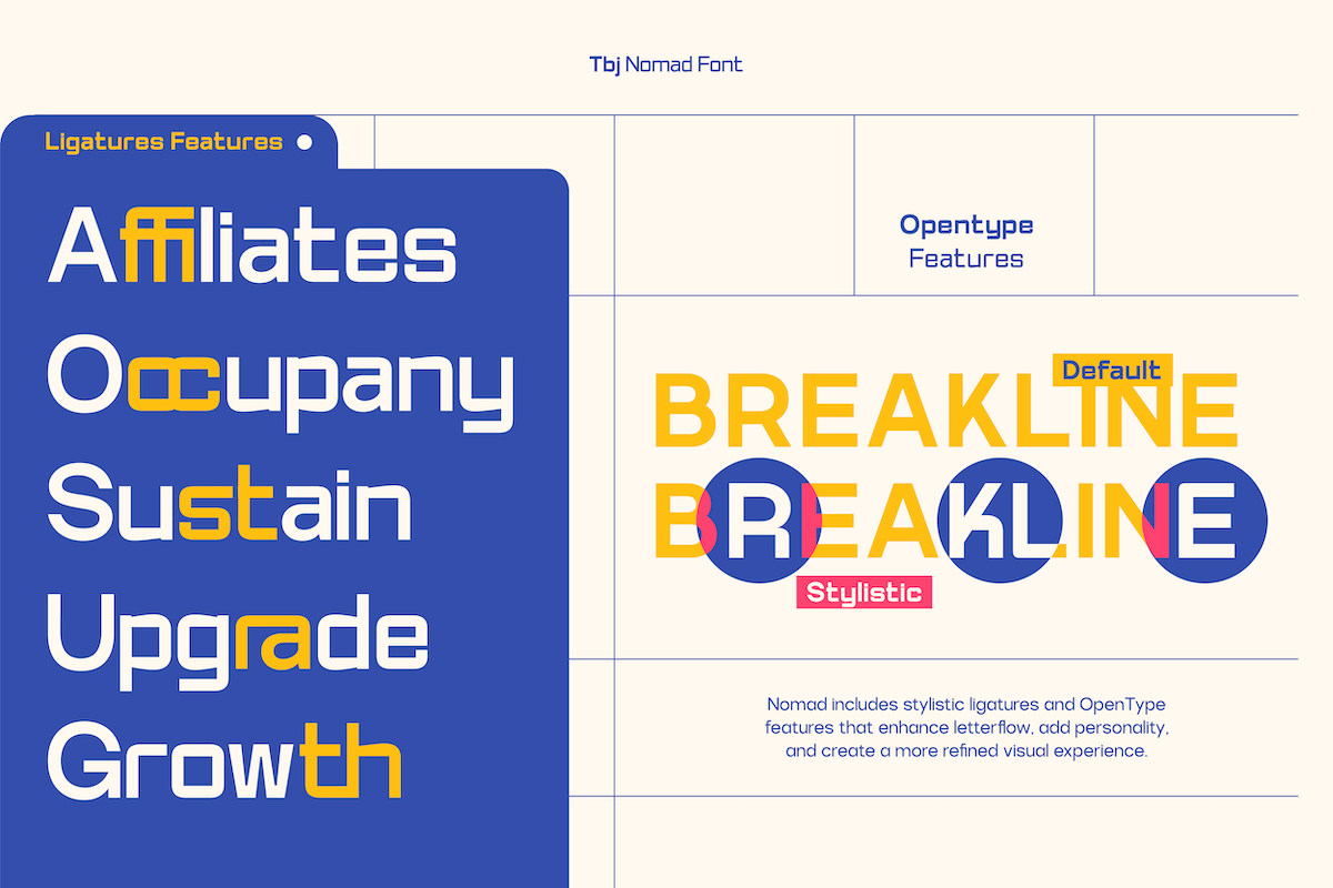 TBJ Nomad — Display Sans Font Family, a Sans Serif Font by Taboja Studio (Photo 6 of 14)