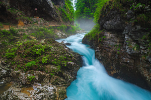 Cascades in the Vintgar gorge, a Nature Photo by Alpine Dreams