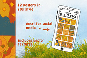 70s vector groovy boho posters, a Texture Illustration by okchizh (Thumbnail 2 of 6)