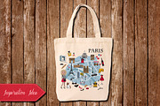 Paris Map and Card with Lamdmarks, an Illustration by Alina Tsesarskaya (Thumbnail 4 of 5)