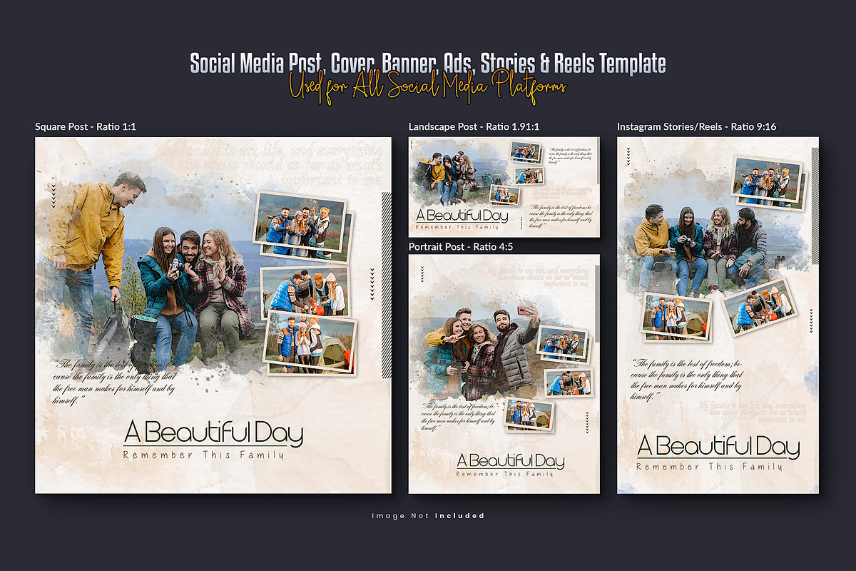 Photo Effect Social Media Post Set, a Social Media Template by Creative_View (Photo 2 of 8)