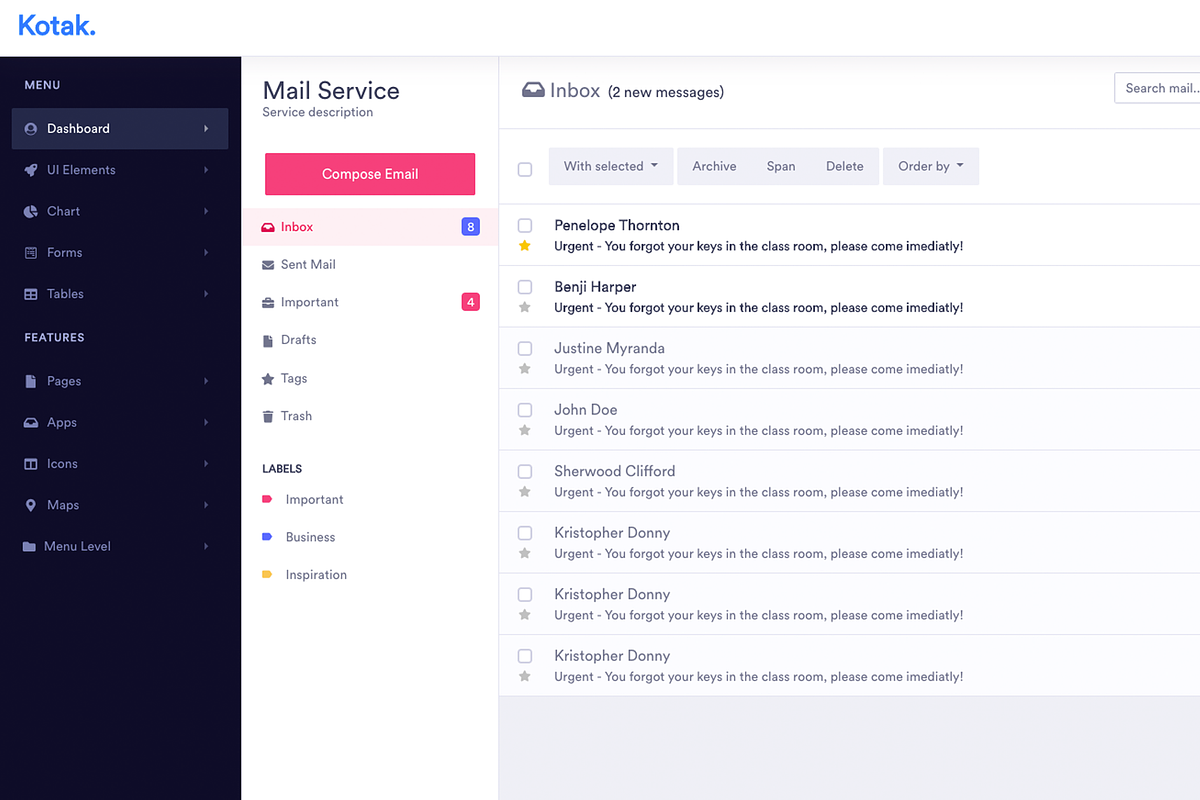 Kotak - Bootstrap Admin Dashboard, a Bootstrap Template by Reza Space (Photo 3 of 4)