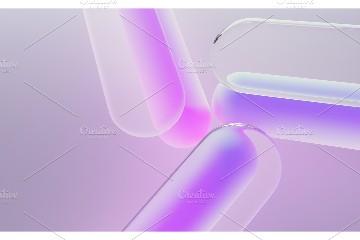 Neon geometric 3D capsule shapes, a Textures & Material 3D Model by ...