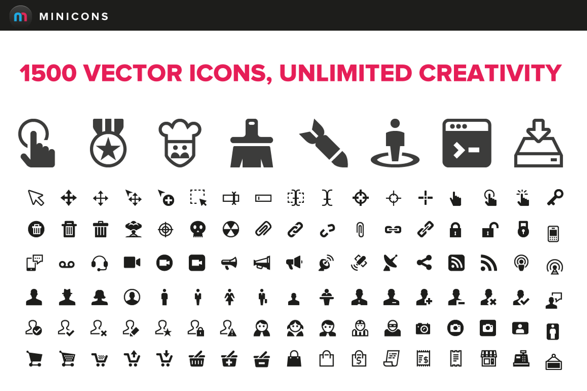 1500 Vector Icons - Minicons, an Icon by Webalys
