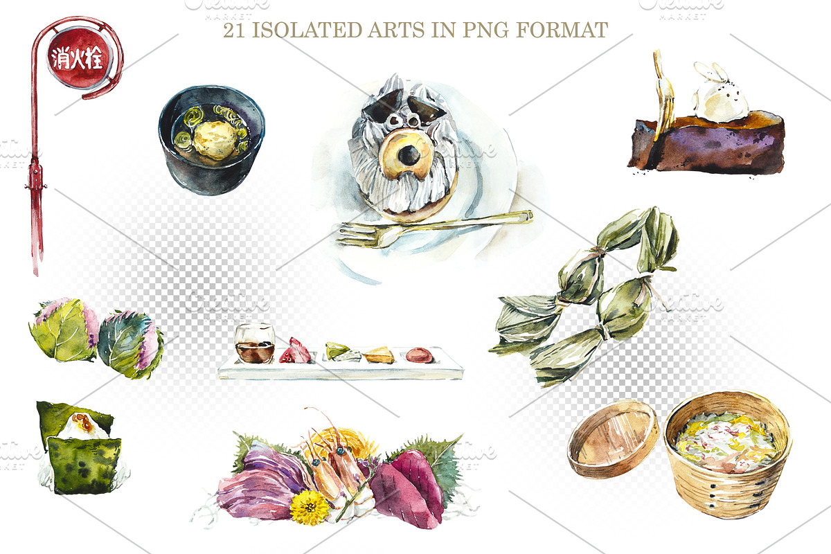Japanese Watercolor Sketches, a Food Illustration by Budogoshch (Photo 5 of 7)