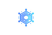 Digital tech hexagon modern logo, a Branding & Logo Template by Vectorium Studio (Thumbnail 1 of 9)