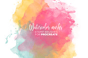 Procreate Watercolor Brush Stamps, a Brush Add-On by Studio Kitsch (Thumbnail 2 of 9)