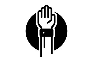 Hand raised solid icon, a Solid Icon by Creative priyanka