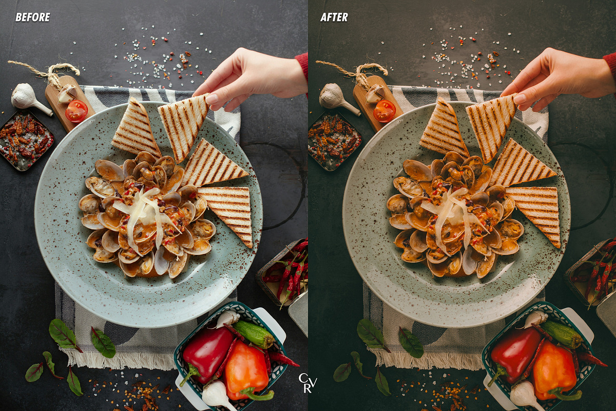 15 Cinematic Food Lightroom Presets, a Preset Add-On by CVR Presets (Photo 6 of 7)