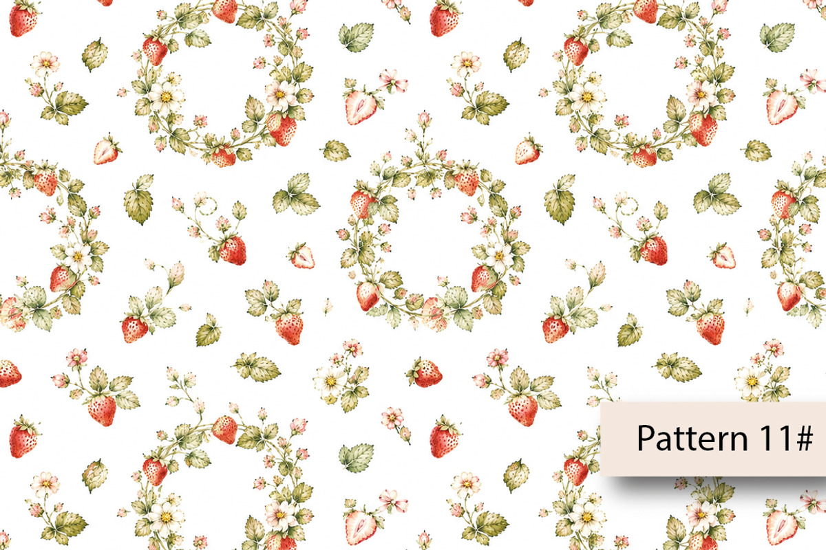 Strawberry Seamless Pattern, a Pattern Graphic by Villa 11 Estudio (Photo 12 of 13)