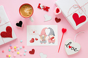 Watercolor Valentine Gnomes Clipart, a Seasonal Illustration by ArtGiftsStudio (Thumbnail 3 of 4)