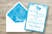Blue Watercolor Invitation suit, an Invitation Template by Cheremuha (Thumbnail 3 of 10)