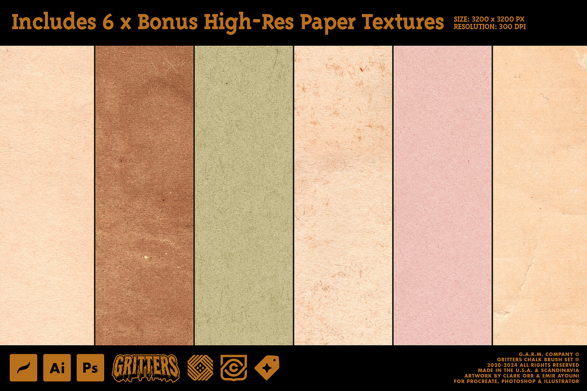 Gritters Chalk Brushes (Photoshop), a Brush Add-On by G.A.R.M. Company (Photo 12 of 13)