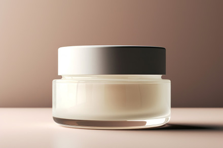 Cosmetic jar glass container with body, face cream. Realistic packaging mockup, a Beauty & Fashion Photo by Natalia Klenova's Shop