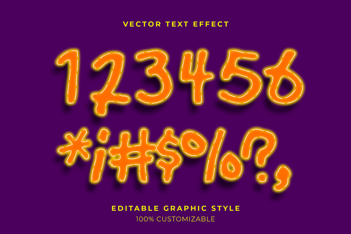 Neon Glowing Handwritten Text Effect preview 2