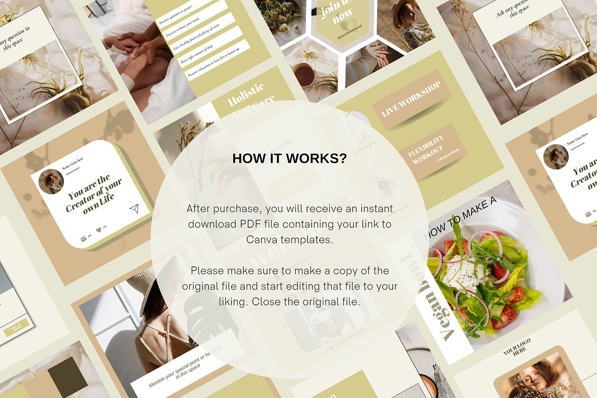 Wellness Coach Instagram Templates 2, a Social Media Template by Deepa Template Studio (Photo 4 of 8)