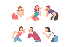 Man and Woman Character with Wide, a Person Illustration by TopVectors
