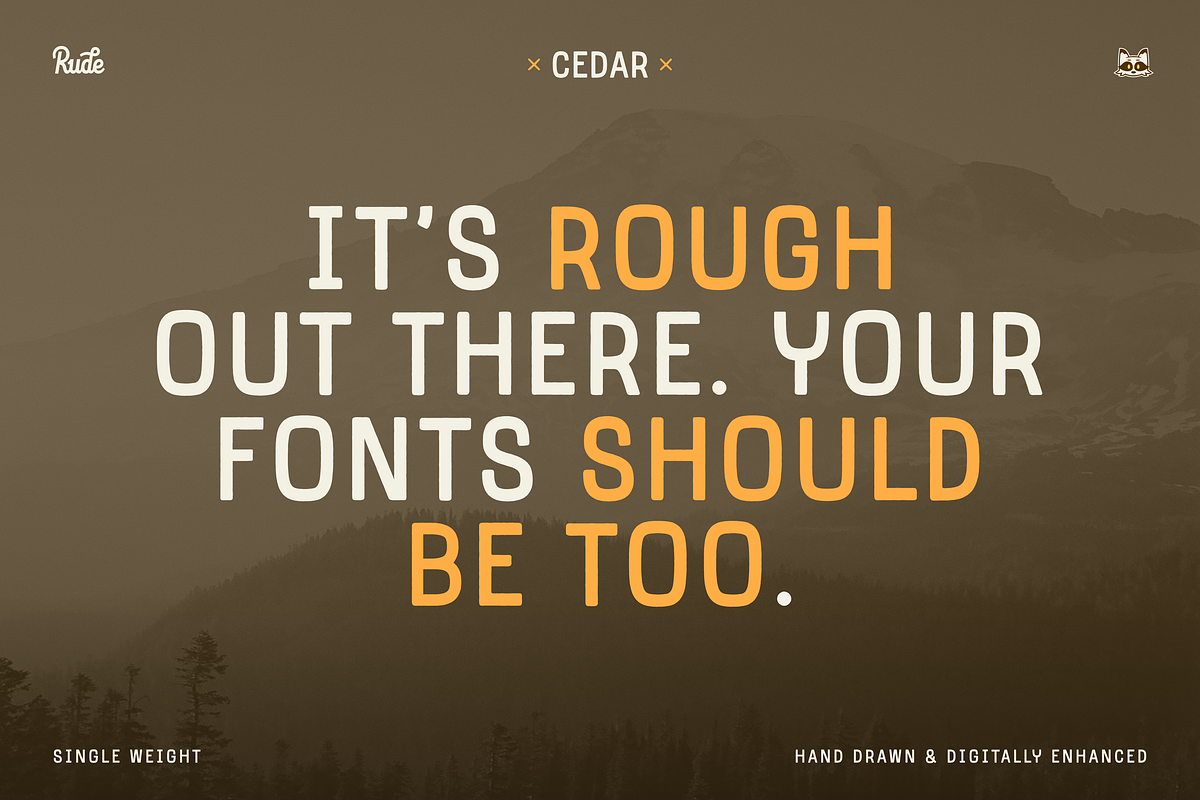 Cedar Display Font, a Sans Serif Font by bryrude (Photo 3 of 5)