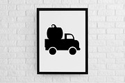 Farm Trucks with Pumpkins Silhouette, a Transportation Illustration by newminddesign (Thumbnail 2 of 3)
