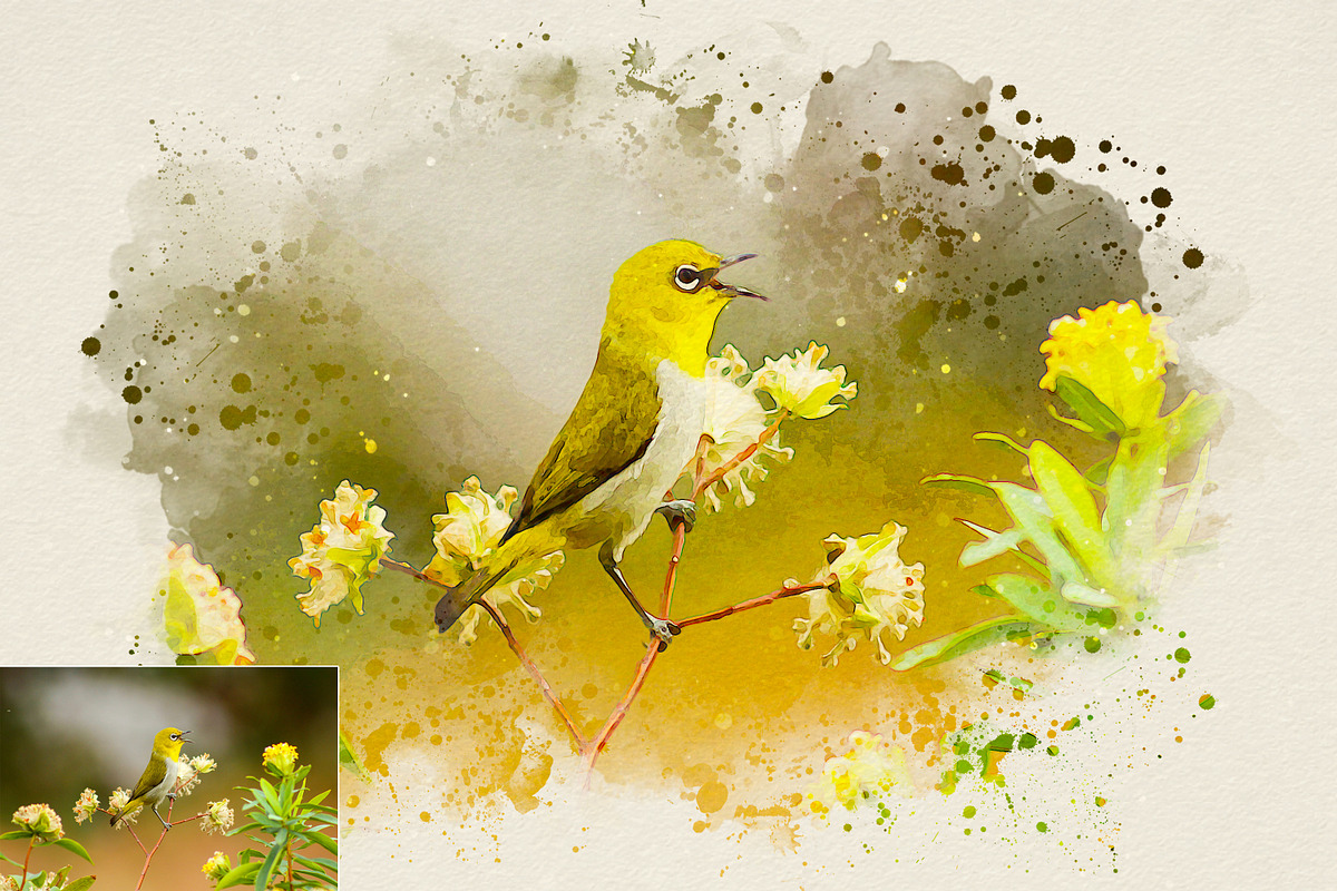 Realistic Watercolor Splatter Effect, an Action Add-On by liptouse (Photo 8 of 10)