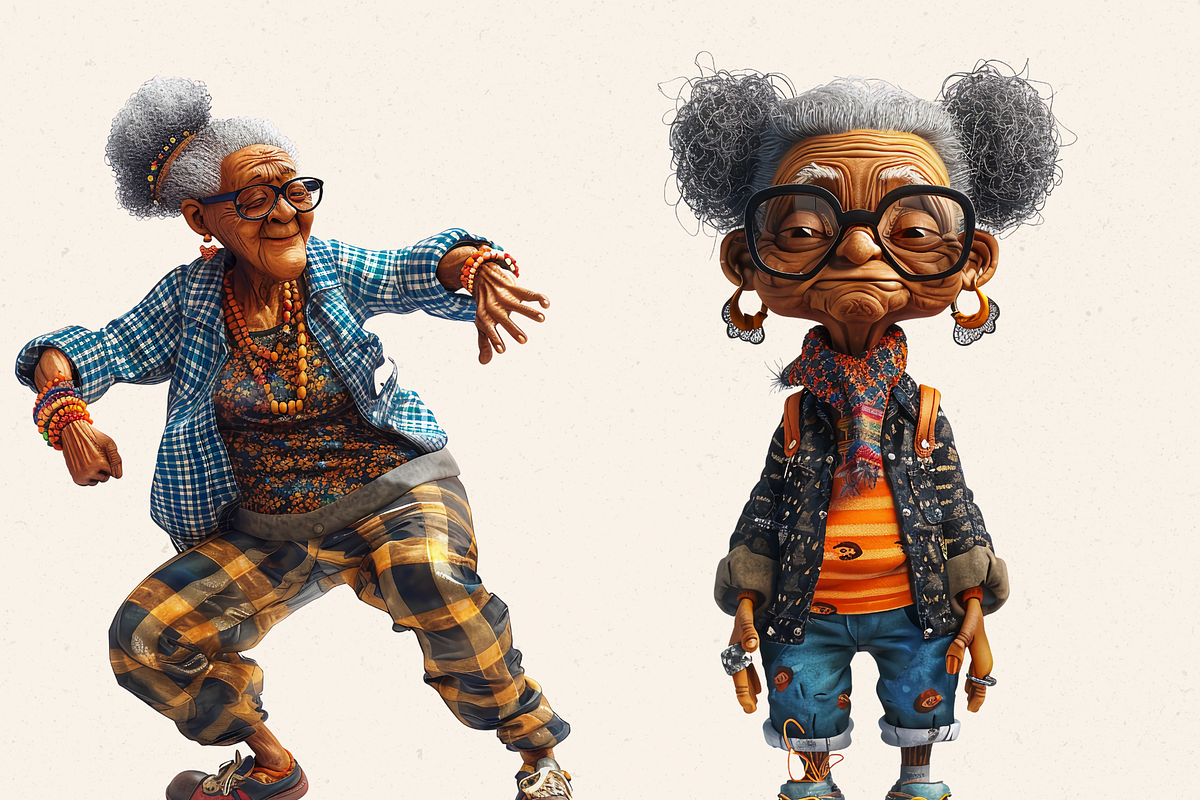 MODERN GRANDMOTHERS CLIPART PACK, a Person Illustration by Daring Digies (Photo 4 of 7)