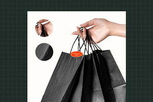 Three Paper Bag PSD Mockups Bundle