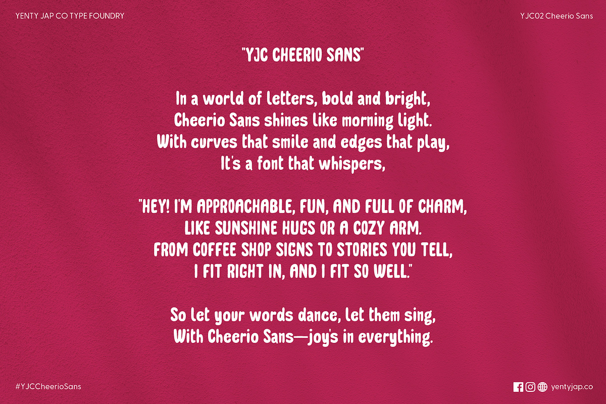 YJC Cheerio Sans, a Handwritten Font by YENTY JAP CO (Photo 2 of 11)