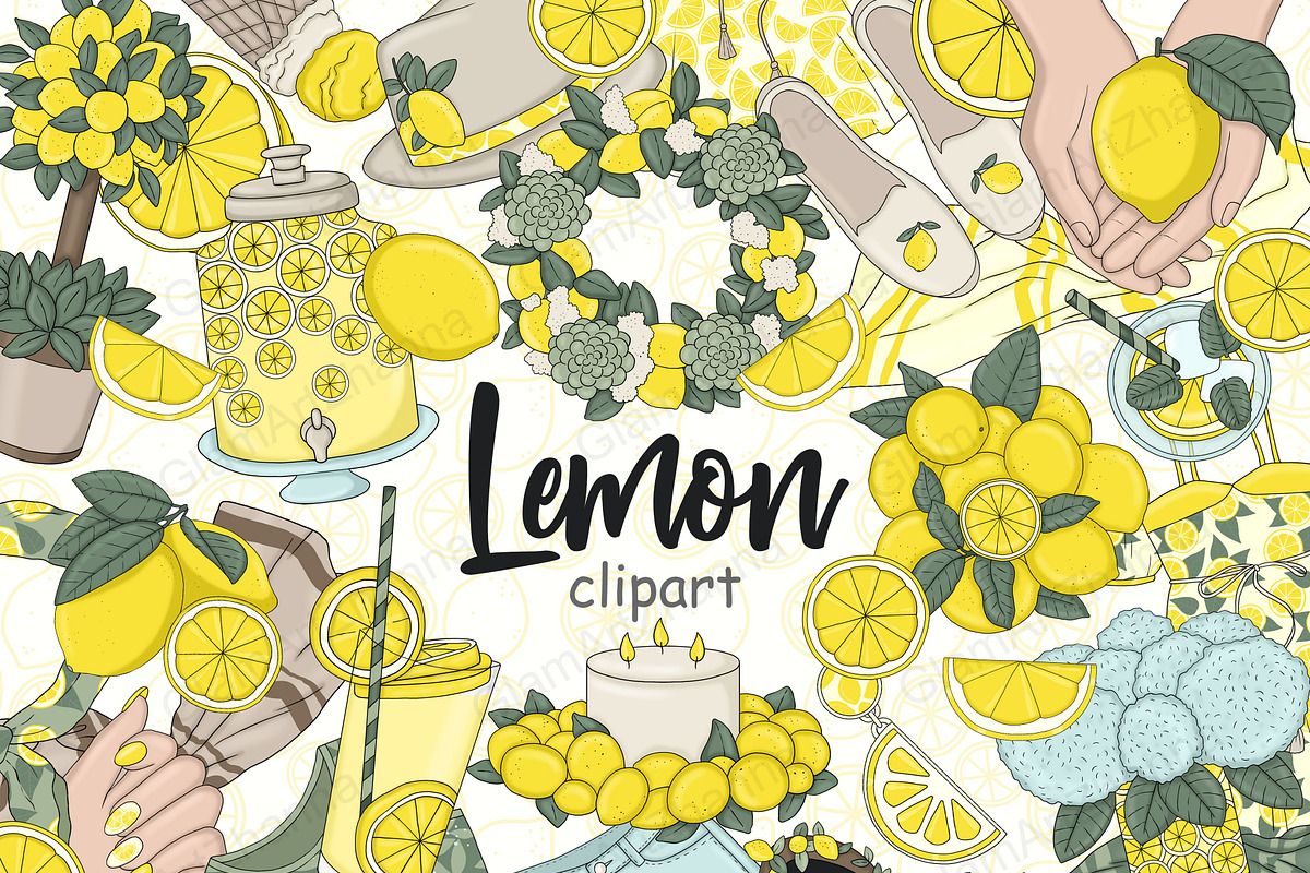Lemon Clipart, a Food Illustration by GlamArtZhanna (Photo 1 of 5)