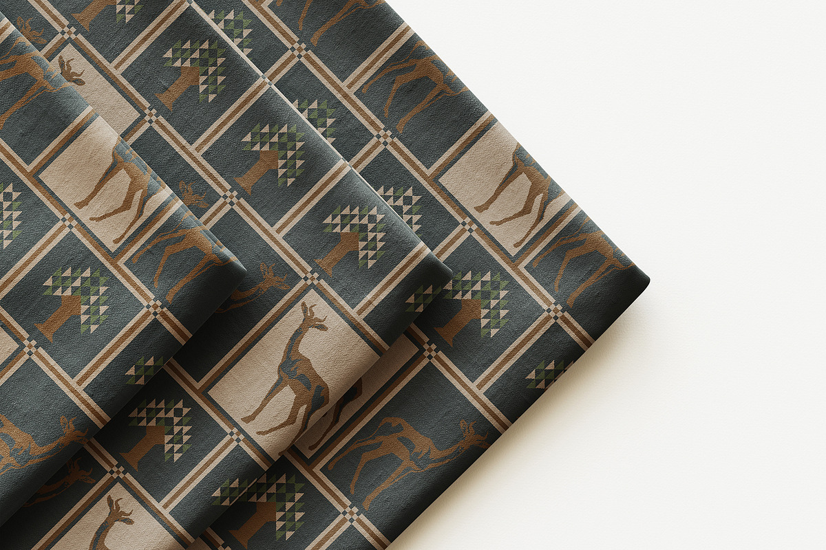 Vintage Deer Geometric Pattern, a Pattern Graphic by StudioGlouna (Photo 9 of 9)