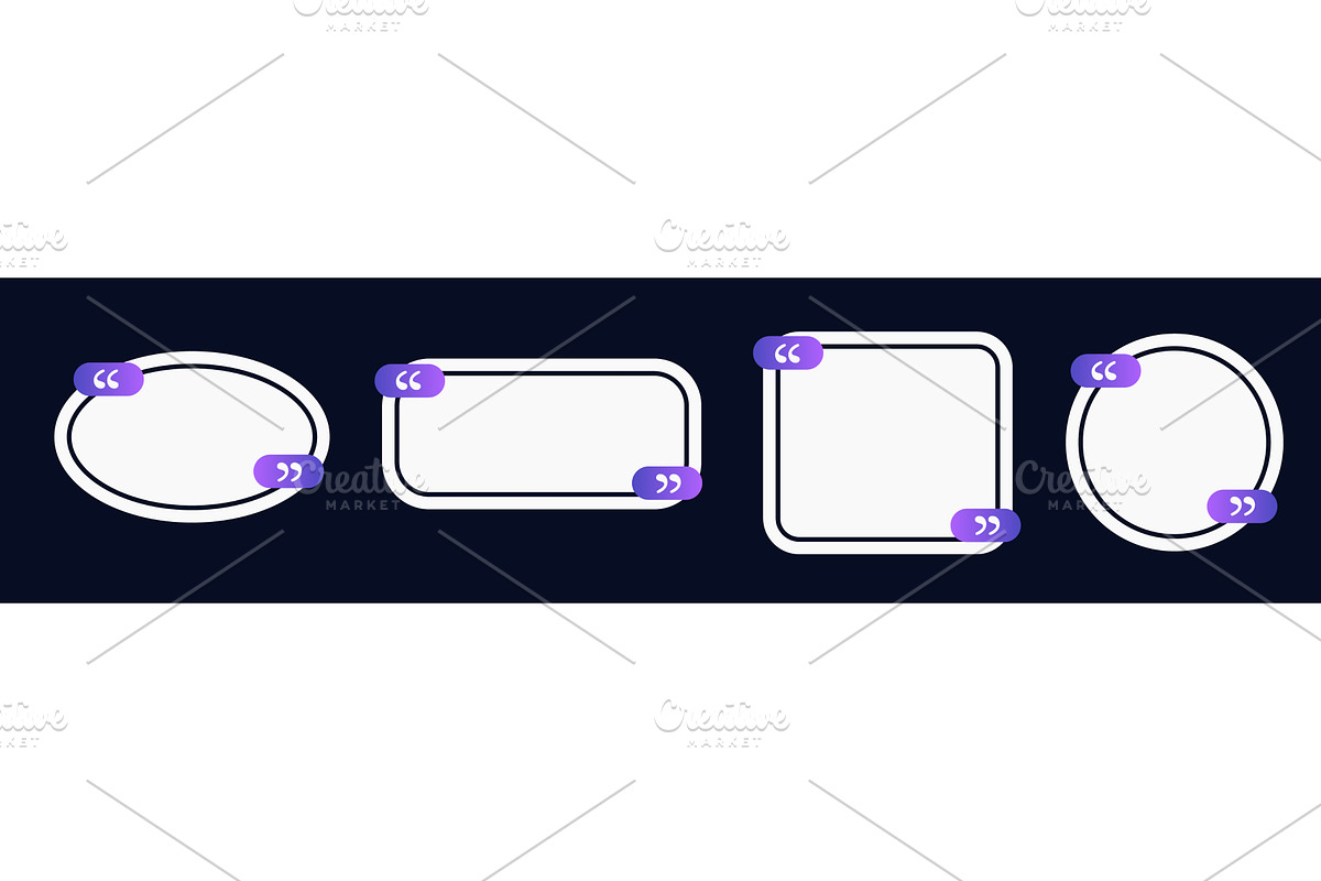 Purple set of quote frame without, an Object Illustration by skripnikbb