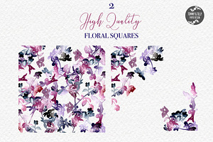 Watercolour Twilight Floral Clipart