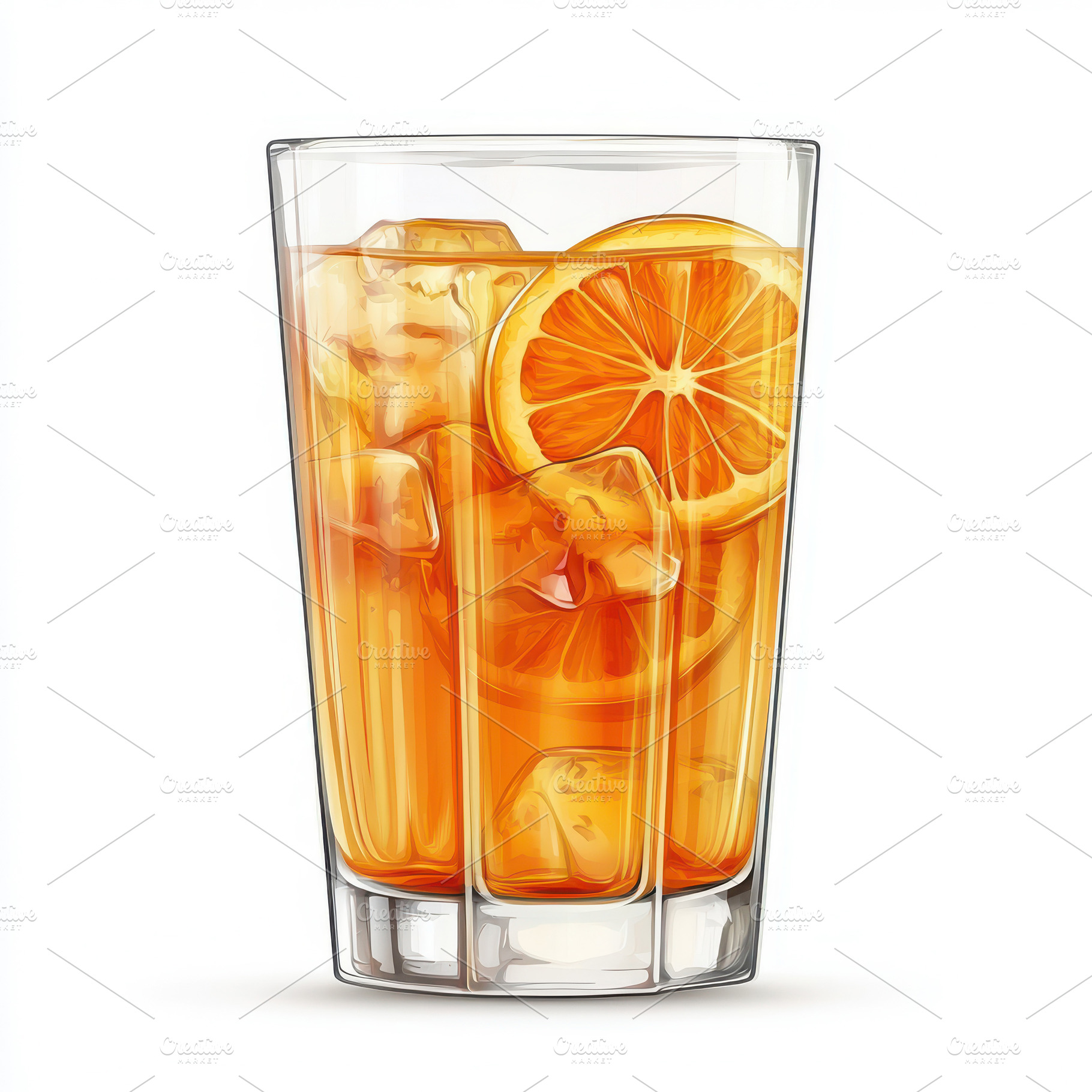 Refreshing Orange Iced Tea in Glass,, a Food & Drink Photo by Pixeness Studio
