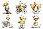 Quirky Spring Duck Clipart Png, an Illustration by Craft Nest (Thumbnail 6 of 11)