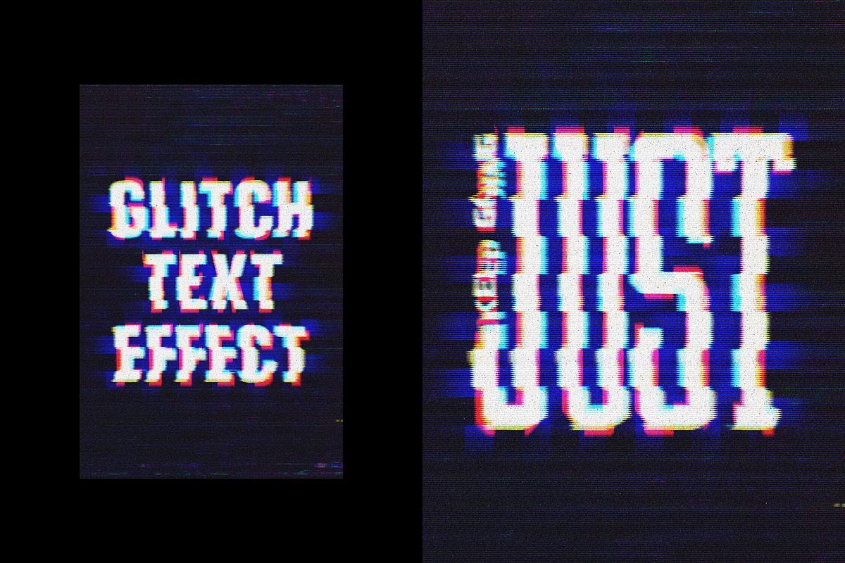 VHS Glitch Text Effect, a Layer Style Add-On by Design Squad