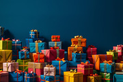 86 Gift boxes with ribbons and bows, a Holiday Photo by Handmadefont (Thumbnail 24 of 90)