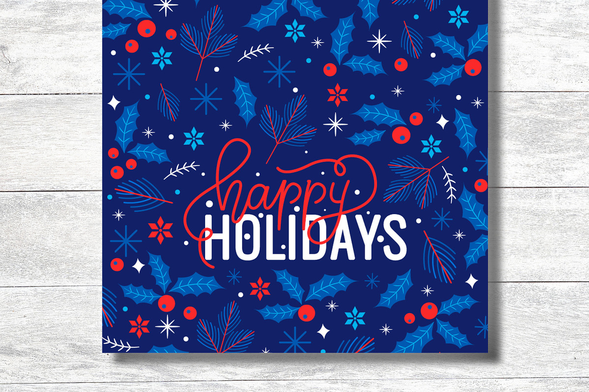 Happy Holidays Festive Pattern Card, an Invitation Template by BF Studios (Photo 1 of 4)